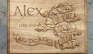 Hand Carved Oak Memorial