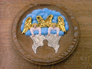 Oak Carved Roundel with Angels