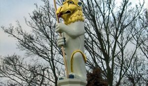 Carved Heraldic Lion