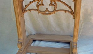 Bespoke Church Prie Due with Hand Carved Pierced Tracery Oak Panel