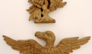 Pair of Eagles Hand Carved in Lime