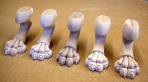 Claw Feet hand carved in Lime